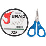 Шнур DAIWA J-Braid X8E-W/SC 0,06мм 150м dark green + ножницы 40002950