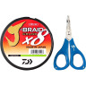 Шнур DAIWA J-Braid X8E-W/SC 0,16мм 135м chartreuse + ножницы 40002637