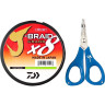 Шнур DAIWA J-Braid X8E-W/SC 0,16мм 300м chartreuse + ножницы 40002964