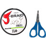 Шнур DAIWA J-Braid X8E-W/SC 0,20мм 300м chartreuse + ножницы 40002966